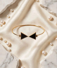 Black Triangle Stone Bracelet for Women | Adjustable Cuff