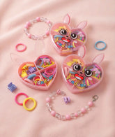 Bunny Heart Case Hair Accessory Set for Kids | Clips, Ties & Bands