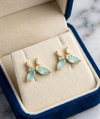 Butterfly Stud Earrings | Marquise Cut Stones & Crystal Accents