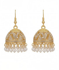Elegant Jhumka Earrings for Women | Faux Pearl Fringe