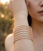Gajra Style Crystal Beaded Bangles | Set of 8