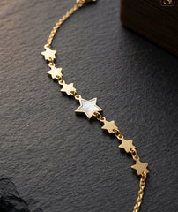 Gold-Plated Star Charm Bracelet | Mother-of-Pearl Star