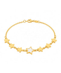 Gold-Plated Star Charm Bracelet | Mother-of-Pearl Star