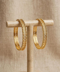 Greek Pattern Metallic Kara Set of 2 for Women