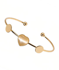 Heart Stone Open Bracelet for Women | Adjustable Jewelry