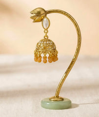 Kundan Dome Jhumka Earrings | Marquise Kundan Stud