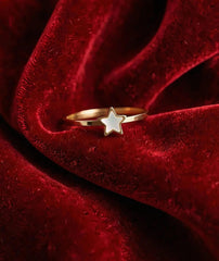 Mother Of Pearl Star Ring for Women | Gold Tone Style