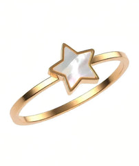 Mother Of Pearl Star Ring for Women | Gold Tone Style