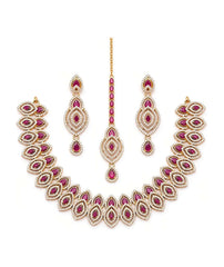 Bridal Teardrop Necklace Set | 3-Piece Gold Tone Jewelry