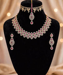Bridal Teardrop Necklace Set | 3-Piece Gold Tone Jewelry