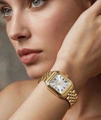 Square Gold Roman Dial Watch | Classic Watch for Women