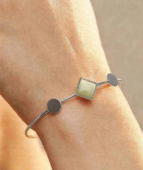 Square Stone Cuff Bracelet for Women | Adjustable Jewelry