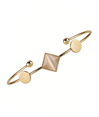 Square Stone Cuff Bracelet for Women | Adjustable Jewelry