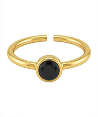 Gold-Plated Black Stud Nose Hoop | 316L Surgical Steel