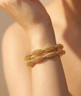Textured Wave Kara for Women | Diamond-Cut Finish