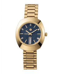 Vintage Gold Wrist Watch | Blue Dial Day Date for Women