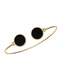 Adjustable Black Stone Kara for Women | Gold and Silver