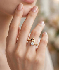 Adjustable Initial Ring for Women with Zircon Stone