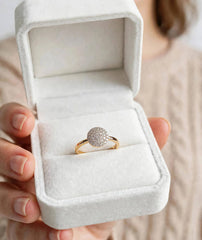 Adjustable Zircon Round Ring | Gold Tone Sparkling Jewelry