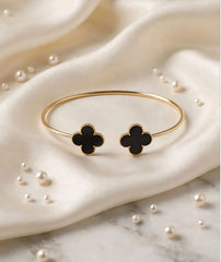Black Clover Cuff Bracelet for Women | Adjustable Jewelry