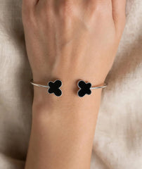 Black Onyx Butterfly Cuff Bracelet for Women | Adjustable