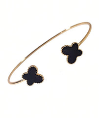 Black Onyx Butterfly Cuff Bracelet for Women | Adjustable