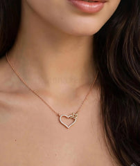Crown Heart Pendant Chain | Gold Zircon Necklace for Women