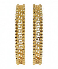 Greek Pattern Metallic Kara Set of 2 for Women