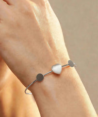 Heart Stone Open Bracelet for Women | Adjustable Jewelry
