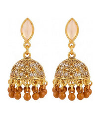 Kundan Dome Jhumka Earrings | Marquise Kundan Stud