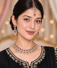Bridal Teardrop Necklace Set | 3-Piece Gold Tone Jewelry
