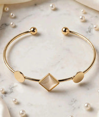 Square Stone Cuff Bracelet for Women | Adjustable Jewelry