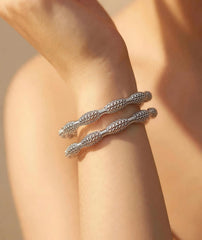 Textured Wave Kara for Women | Diamond-Cut Finish